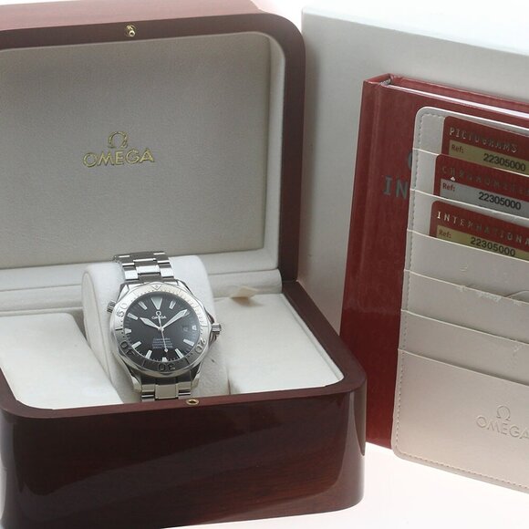 OMEGA Seamaster300 2230.50 WG bezel date black Dial Automatic Men's Watch_874262 - Picture 1 of 7